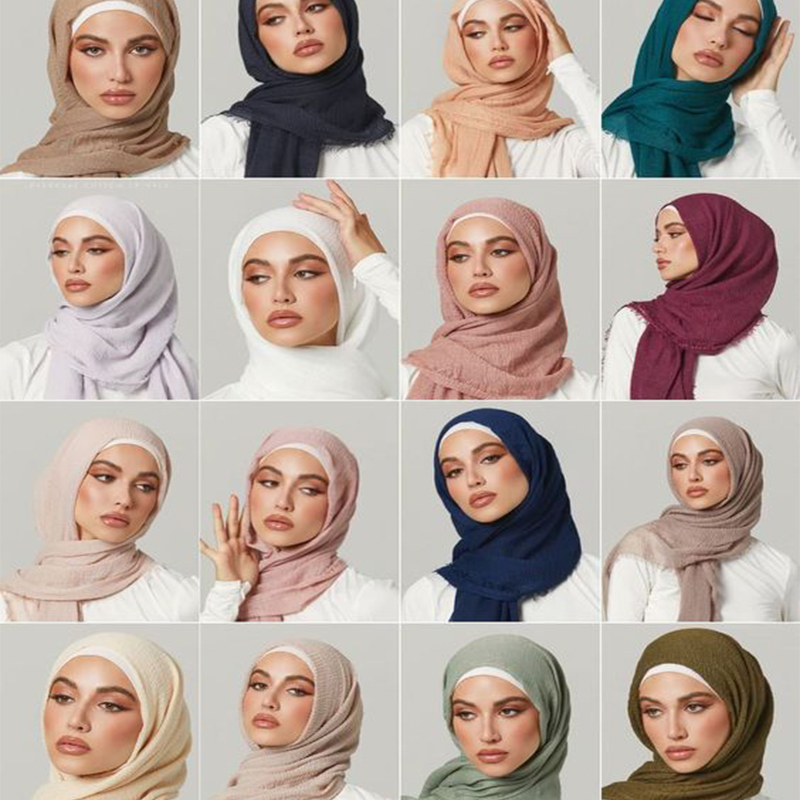W1189 Hijab de gasa práctico y versátil
