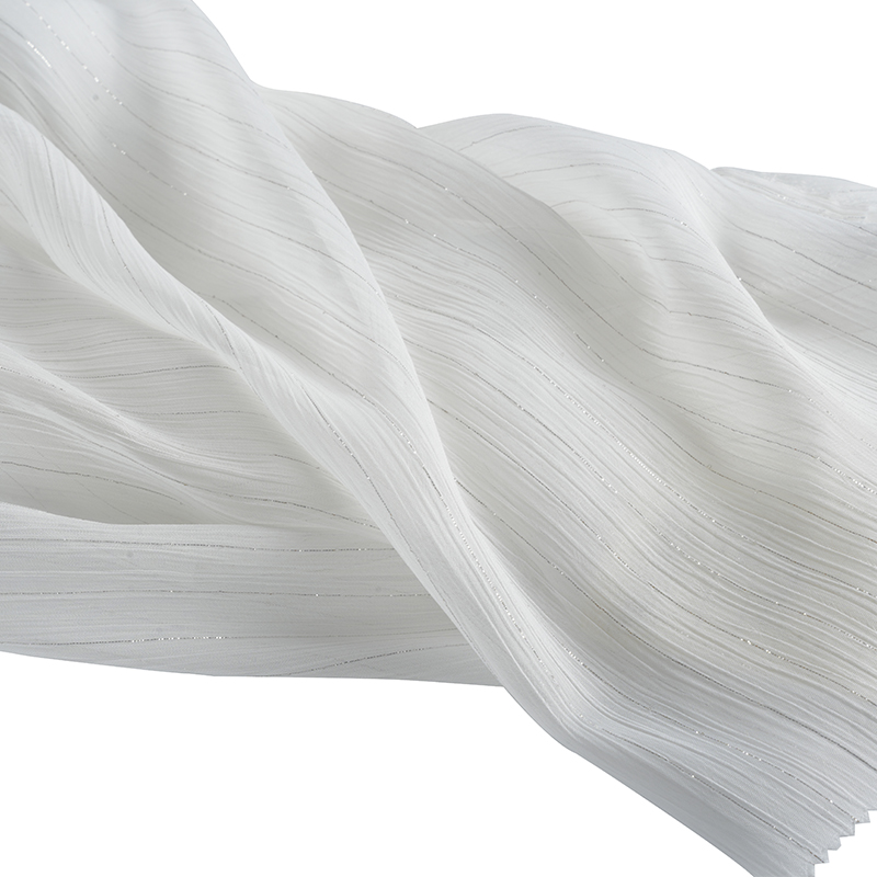 Crepé de gasa de seda plateada 75D