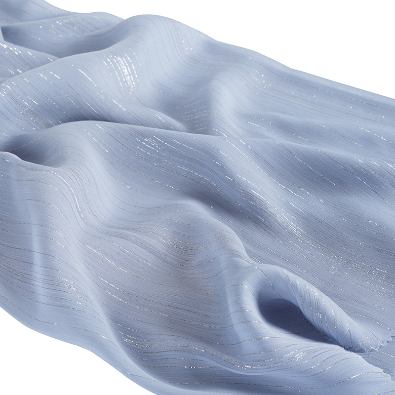 Crepe De Gasa De Seda Plata Irregular 75D