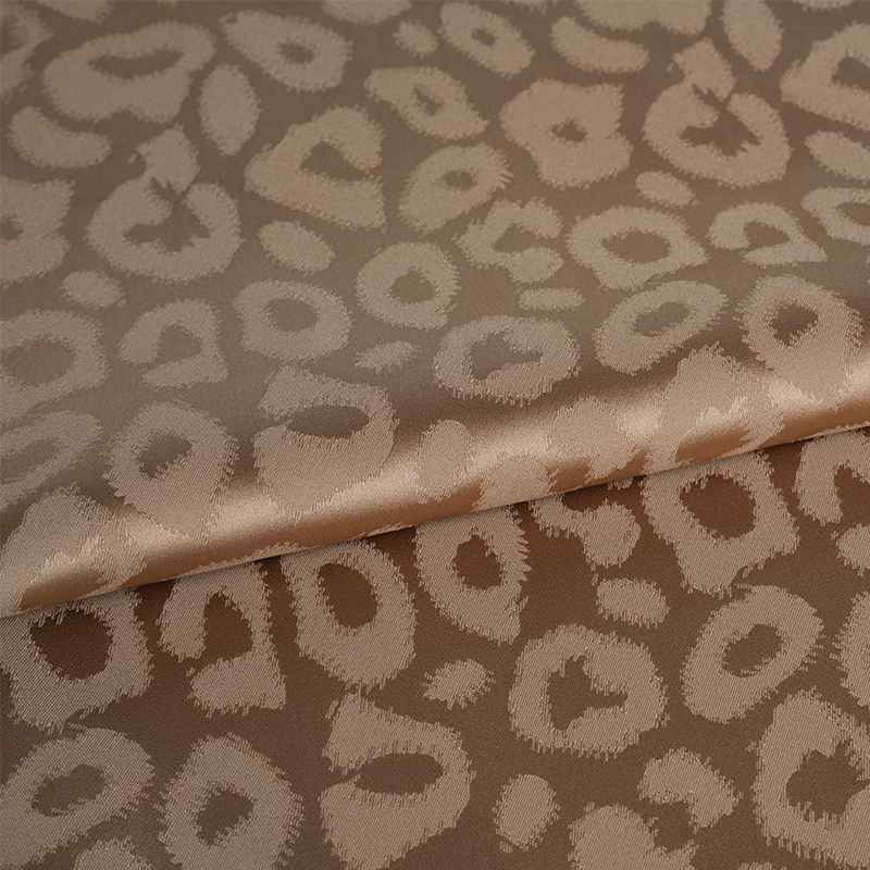 Jacquard de leopardo de satén elástico 50/75