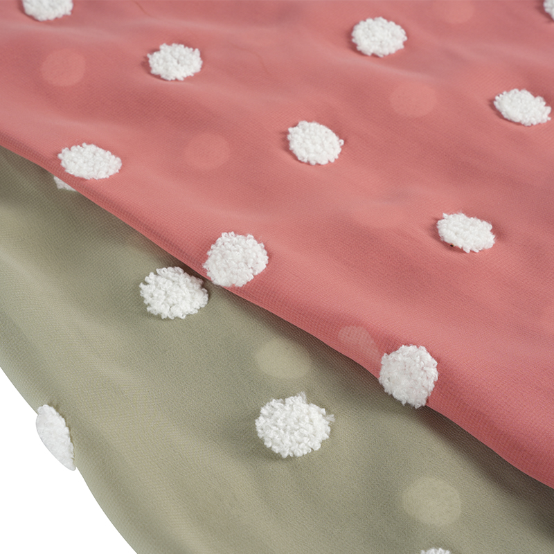 Gasa plana 75d/18t con tela bordada tipo toalla