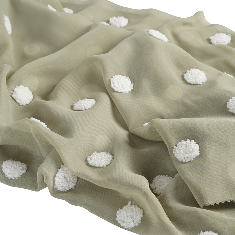 Gasa plana 75d/18t con tela bordada tipo toalla