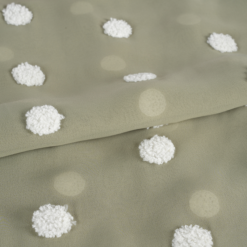 Gasa plana 75d/18t con tela bordada tipo toalla