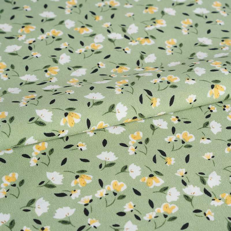 Tela de seda con estampado floral de crepé de Yao de flor de torsión falsa 2026*75 pequeña