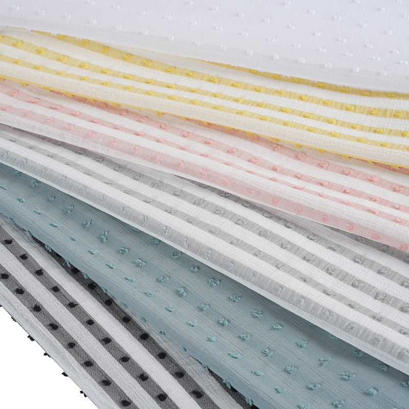 Tela con estampado de rayas nano crepé catiónico 75D