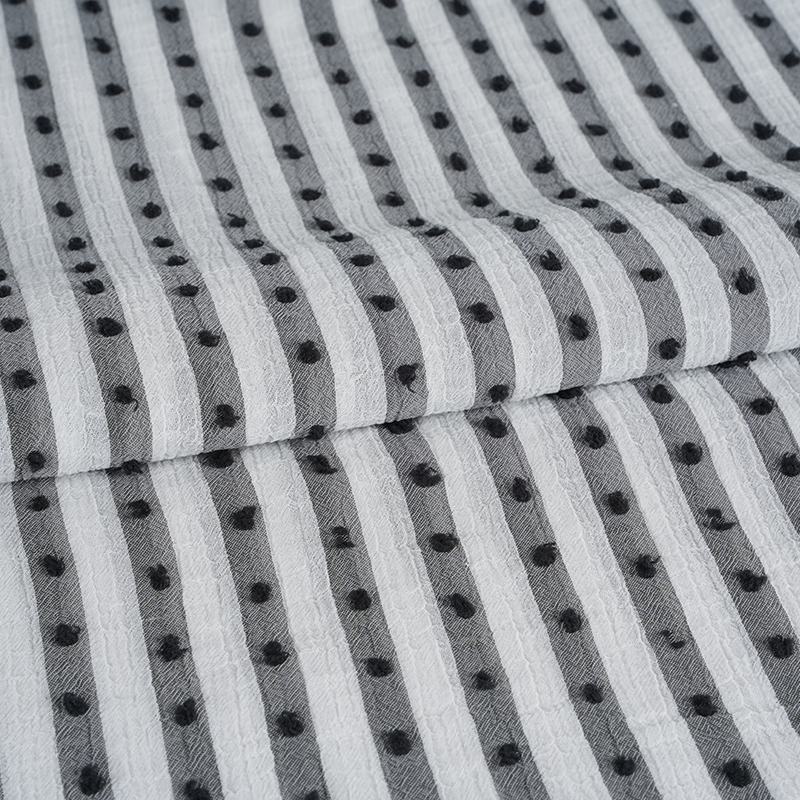 Tela con estampado de rayas nano crepé catiónico 75D