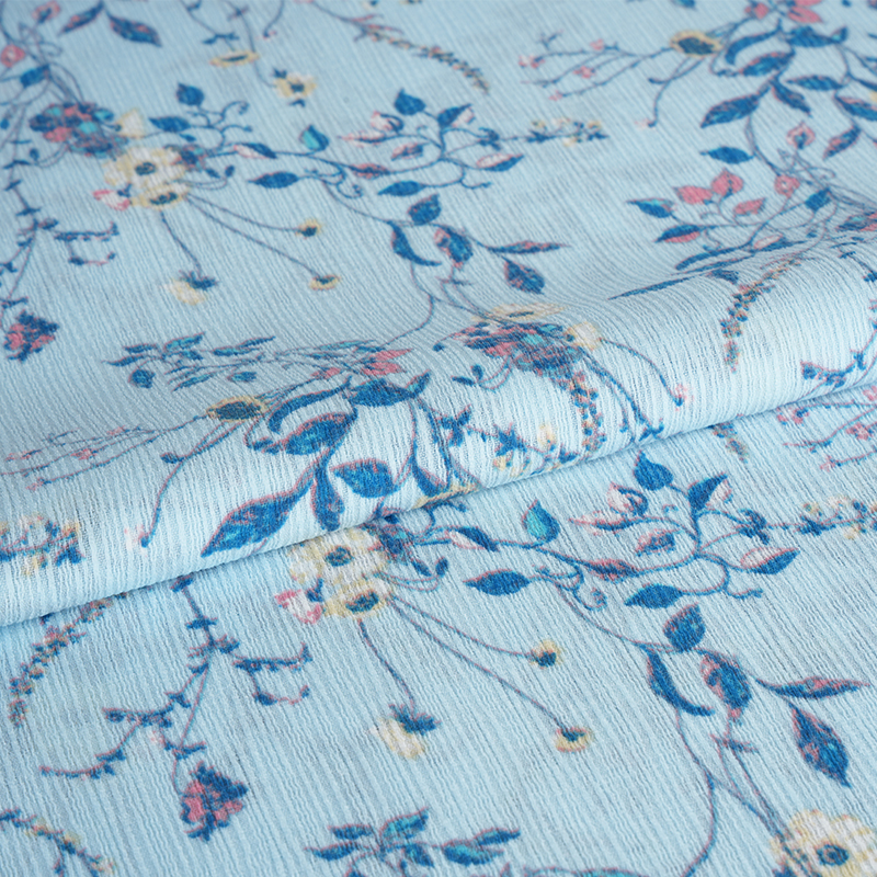 Tela de seda compuesta de la marca de agua de la flor del hibisco de la arruga de la corteza de seda 50*68