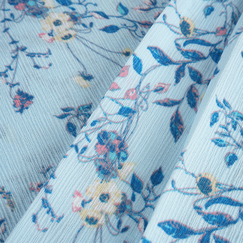 Tela de seda compuesta de la marca de agua de la flor del hibisco de la arruga de la corteza de seda 50*68