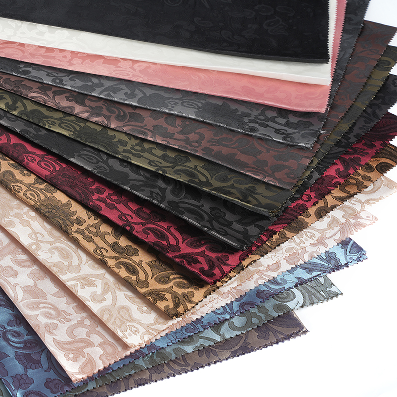 Jacquard de flores de laúd festoneadas de poliéster