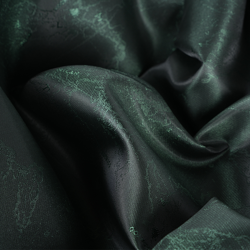 Poliéster Catiónico Logo Inglés Mapa Jacquard