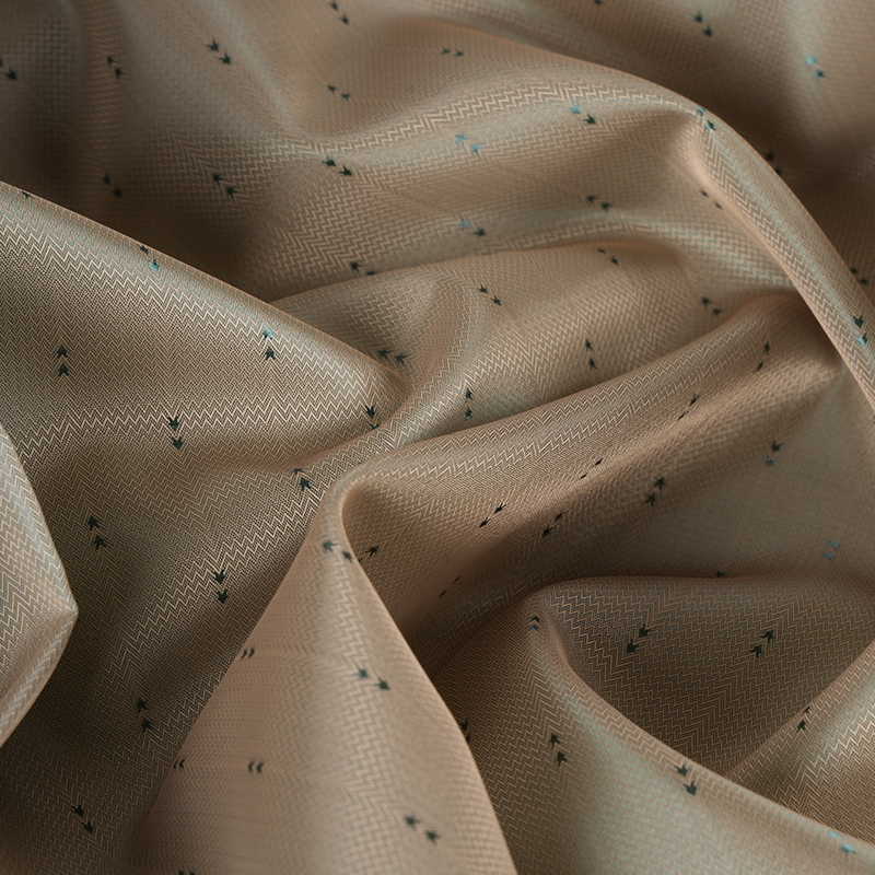 Jacquard de rayas de flecha corrugado de filamento blanco de poliéster