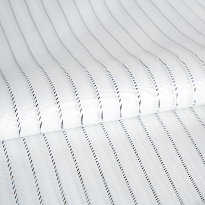 Tejido para camisas con forro de manga de poliéster a rayas clásicas para prendas de vestir