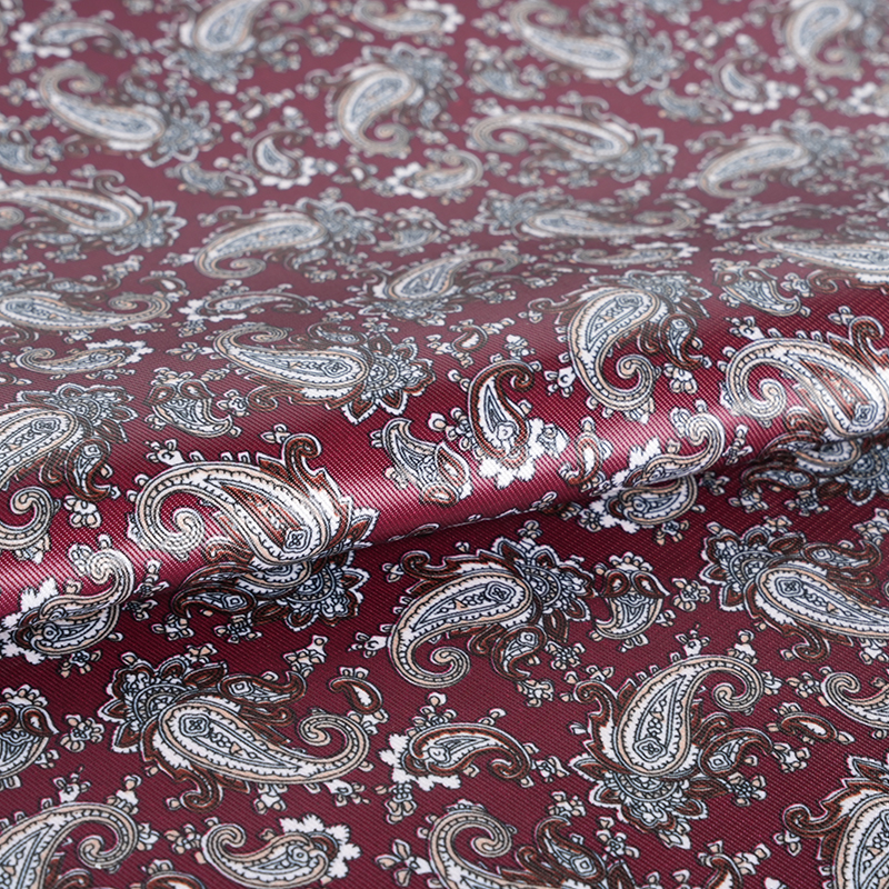 Tela de poliéster con estampado de flores de níspero de rayón de imitación