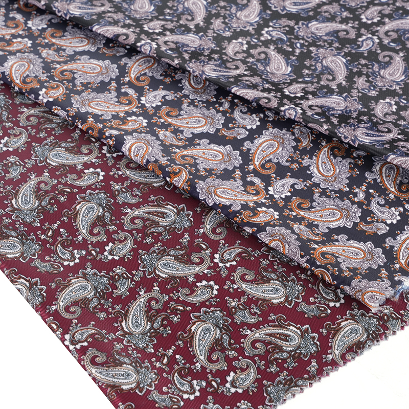 Tela de poliéster con estampado de flores de níspero de rayón de imitación