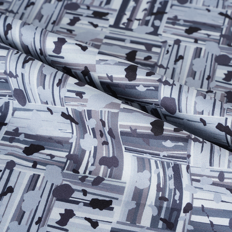 Tela de impresión digital de bloque positivo y negativo abstracto de algodón de seda fresca 100D * 40S