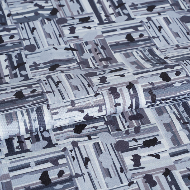 Tela de impresión digital de bloque positivo y negativo abstracto de algodón de seda fresca 100D * 40S