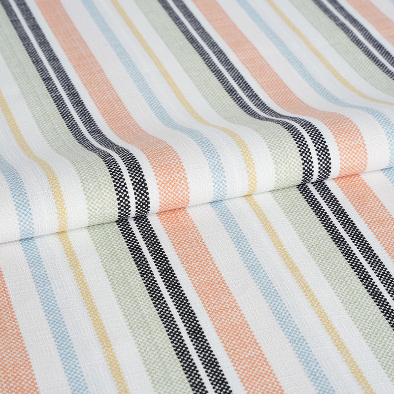 Tela de impresión de rayas anaranjadas y negras de bambú de seda de orquídea falsa 75D