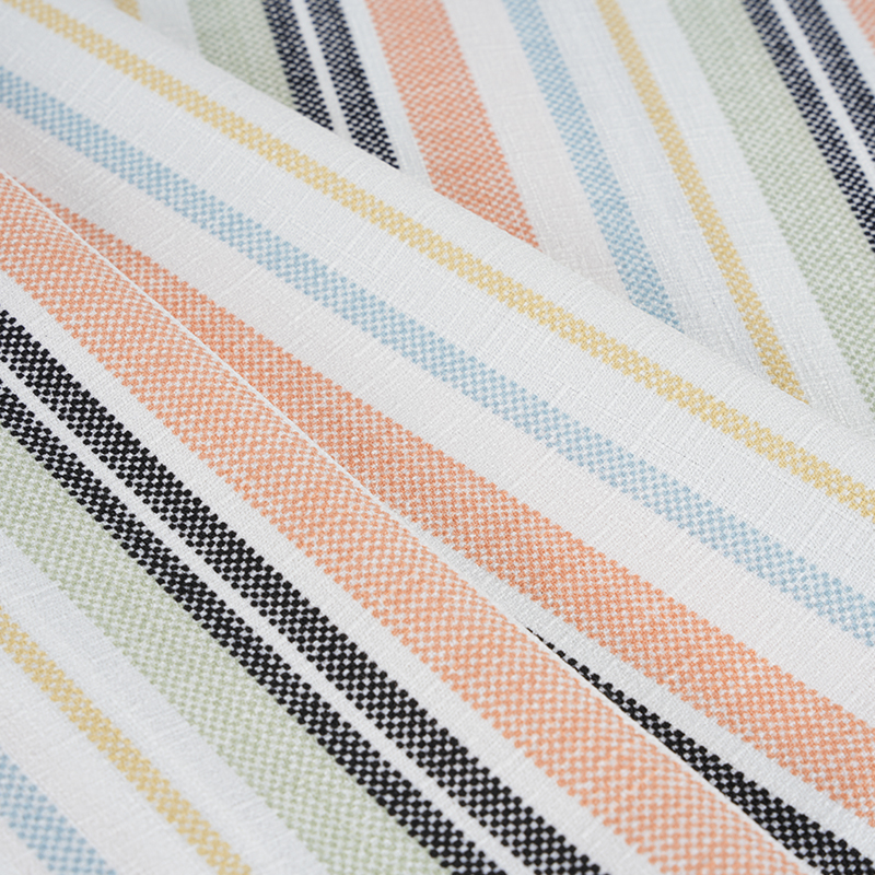 Tela de impresión de rayas anaranjadas y negras de bambú de seda de orquídea falsa 75D